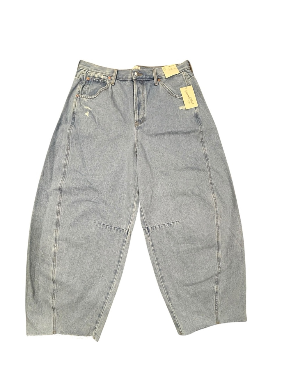 NEW Universal Thread Light Wash Wide Barrel Leg Jeans 12 Button Fly High Rise